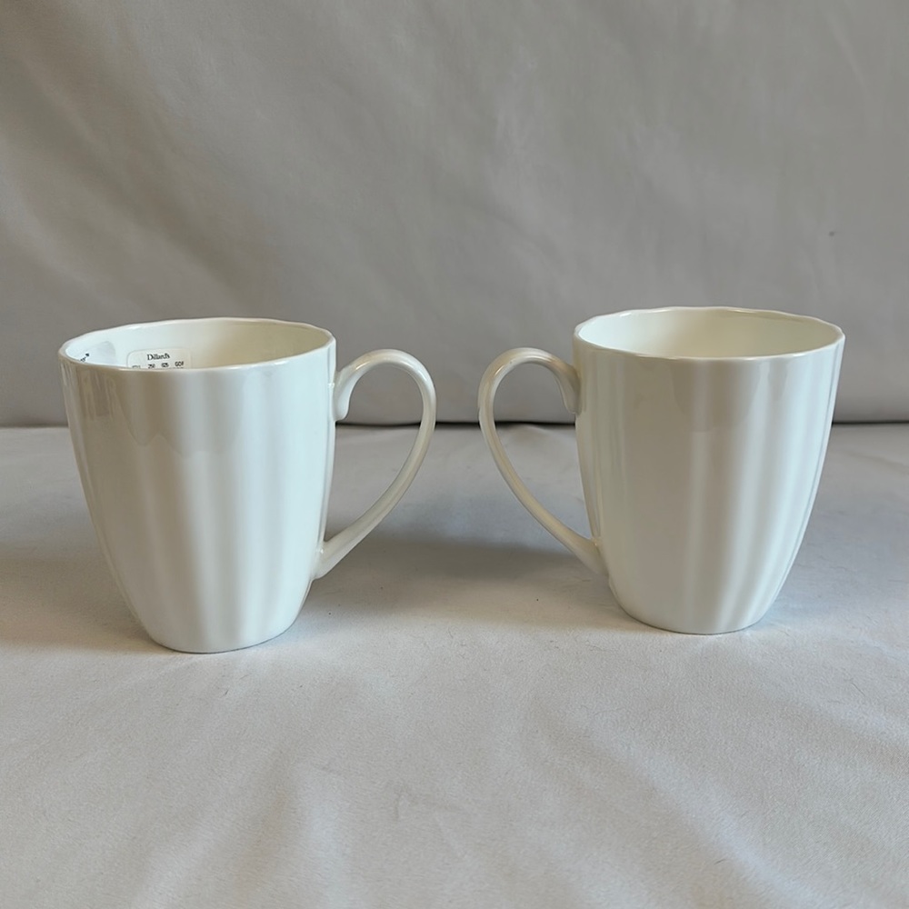 Gorham Manor Scalloped Bone China Mugs set of 2